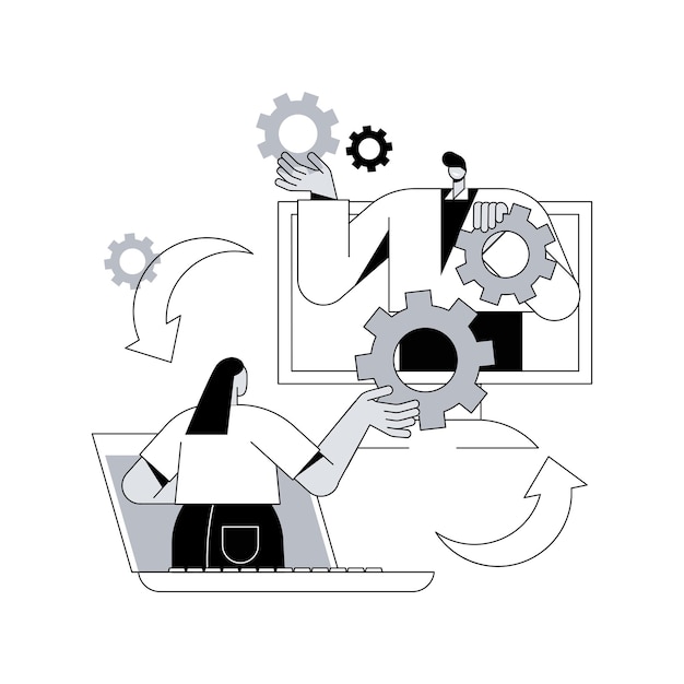 Ilustração em vetor conceito abstrato de cooperação