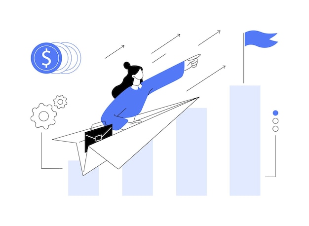 Vetor ilustração em vetor conceito abstrato de crescimento de carreira