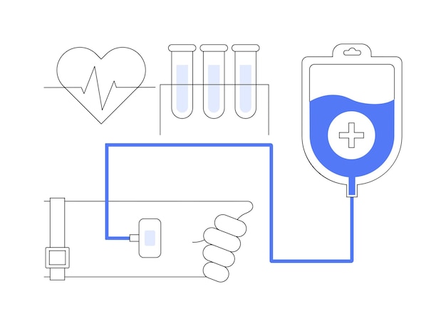 Ilustração em vetor conceito abstrato de doação de sangue