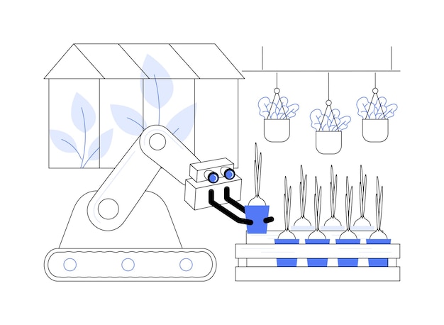 Ilustração em vetor conceito abstrato de estufa robótica