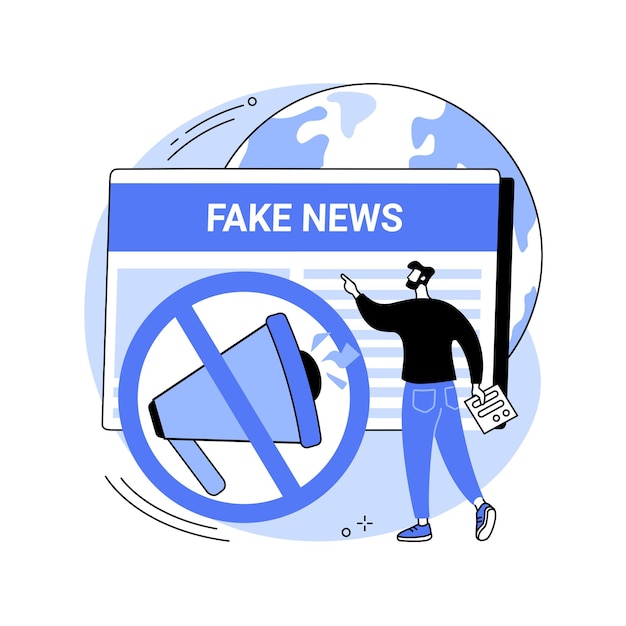 Vetor ilustração em vetor conceito abstrato de notícias falsas