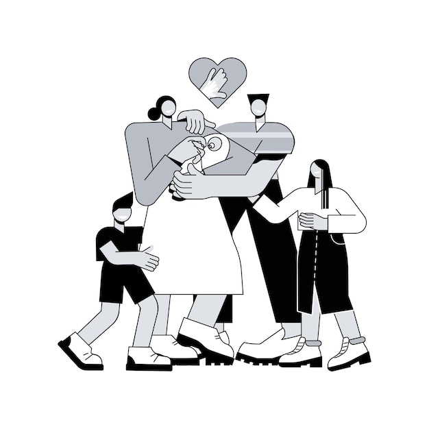 Ilustração em vetor conceito abstrato de responsabilidade parental