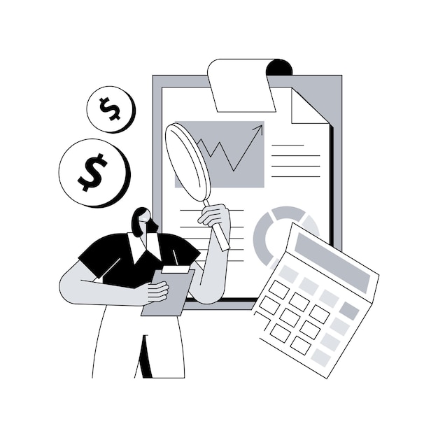 Ilustração em vetor conceito abstrato de serviço de auditoria
