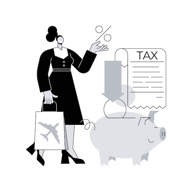 Ilustração em vetor conceito abstrato de serviço isento de impostos
