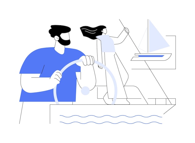 Ilustração em vetor conceito abstrato de sistema de direção de iate