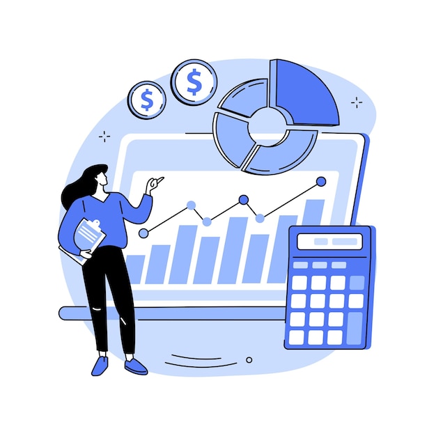 Ilustração em vetor conceito abstrato de sistema de gestão financeira