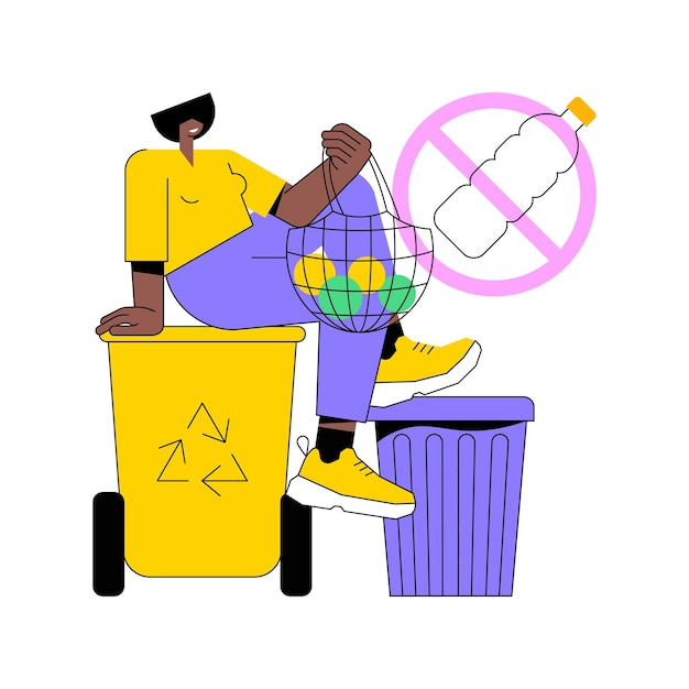 Vetor ilustração em vetor conceito abstrato de tecnologia de desperdício zero