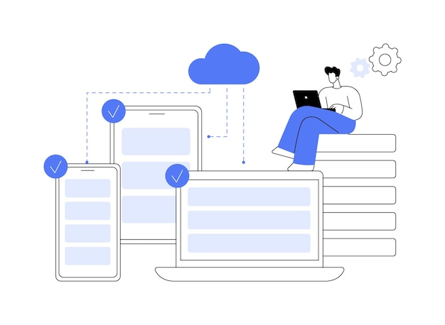 Vetor ilustração em vetor conceito abstrato de tecnologia saas