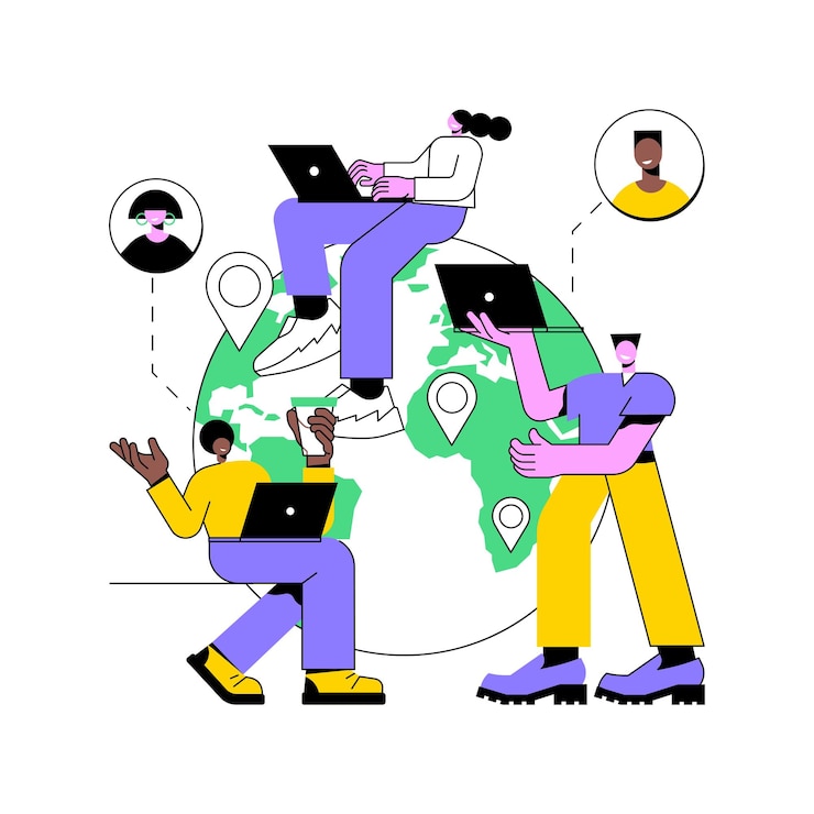 Vetor ilustração em vetor conceito abstrato de terceirização
