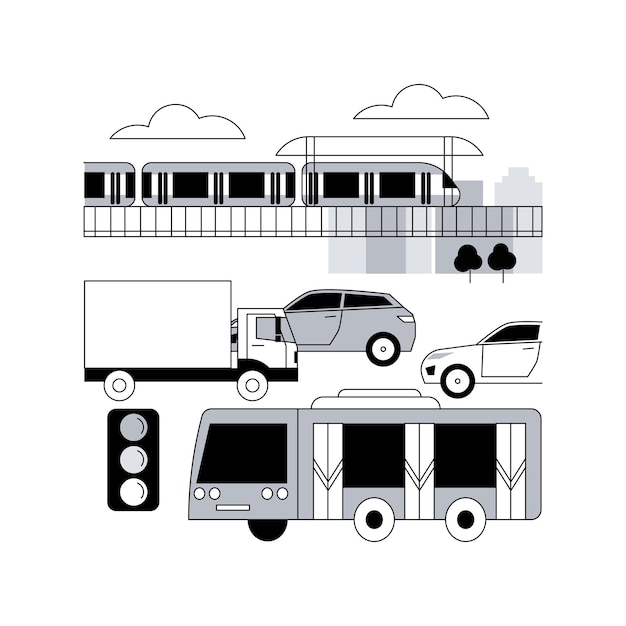 Ilustração em vetor conceito abstrato de transporte urbano