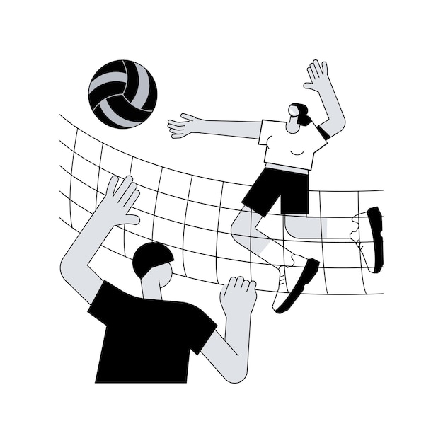 Vetor ilustração em vetor conceito abstrato de voleibol