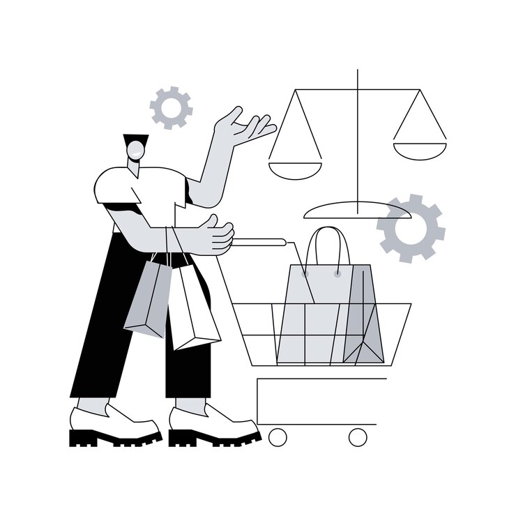 Vetor ilustração em vetor conceito abstrato direito do consumidor