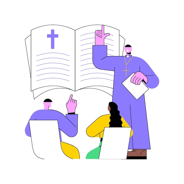 Ilustração em vetor conceito abstrato teologia