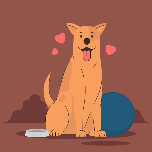 Ilustração em vetor conceito cão doméstico