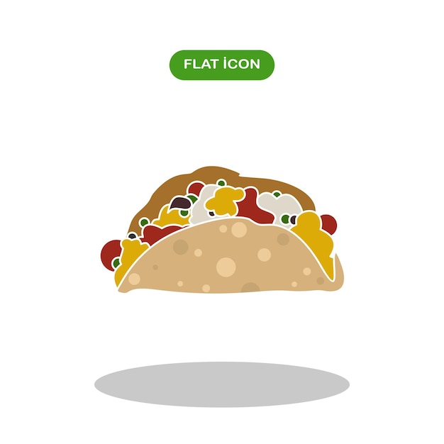 Ilustração em vetor conceito de comida mexicana de ícone de taco