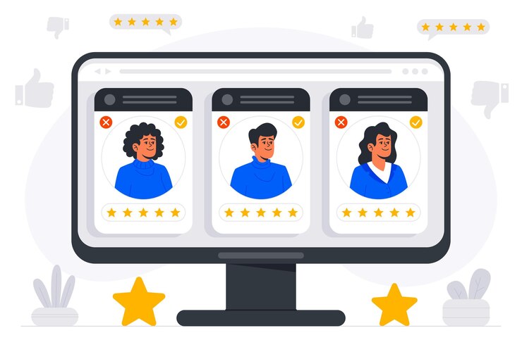 Vetor ilustração em vetor conceito feedback plano
