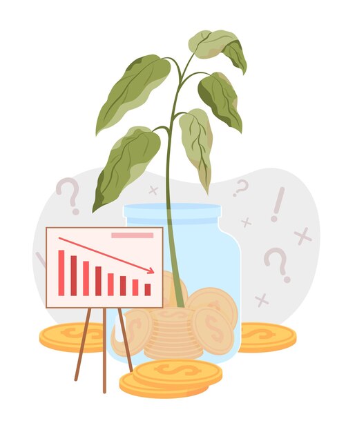 Ilustração em vetor conceito plano de erro de investimento