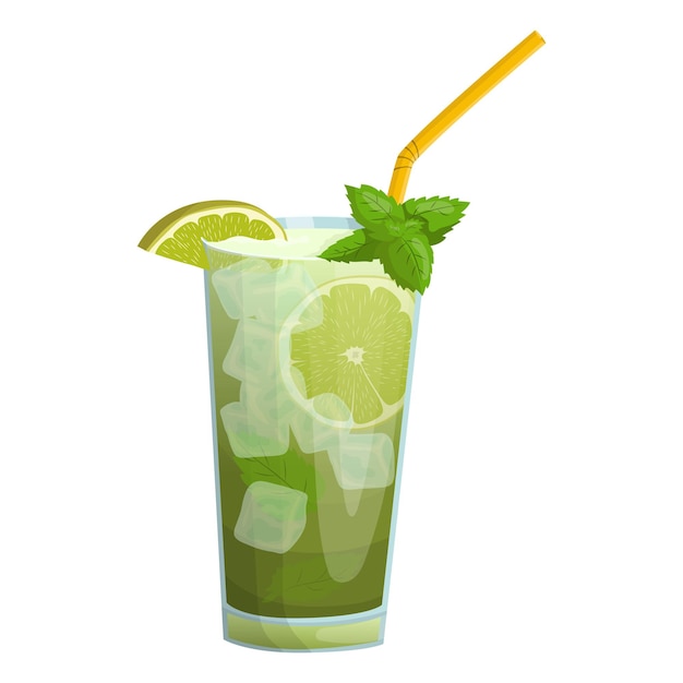 Ilustração em vetor coquetel mojito em um fundo branco