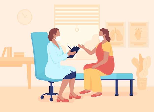 Ilustração em vetor cor lisa para consulta médica