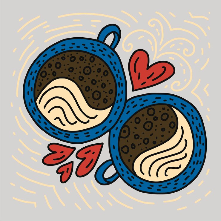 Vetor ilustração em vetor da copo de café doodle