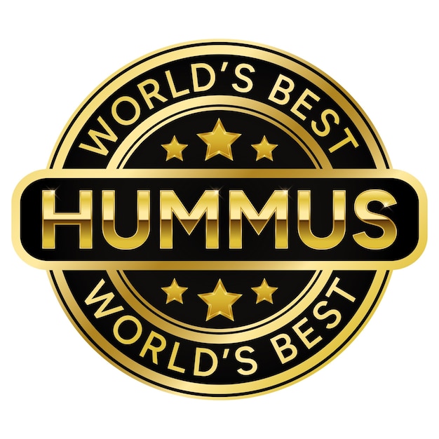 Ilustração em vetor de adesivo de carimbo gold world's best hummus