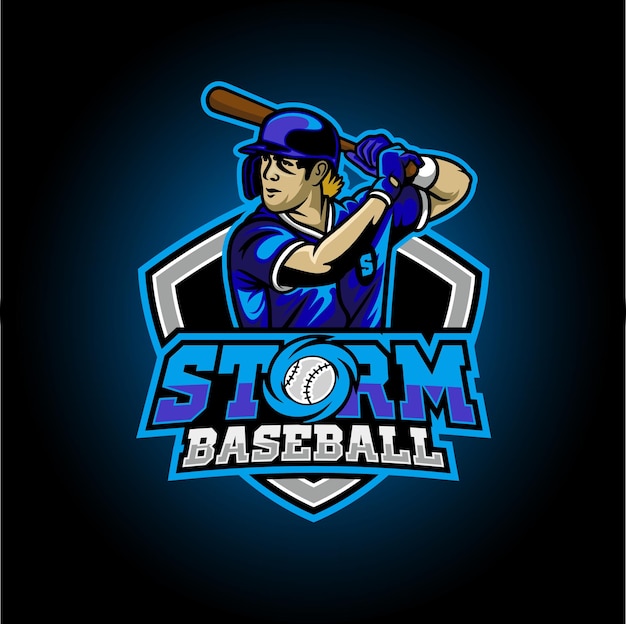 Ilustração em vetor de arte de jogo de logotipo de beisebol 9