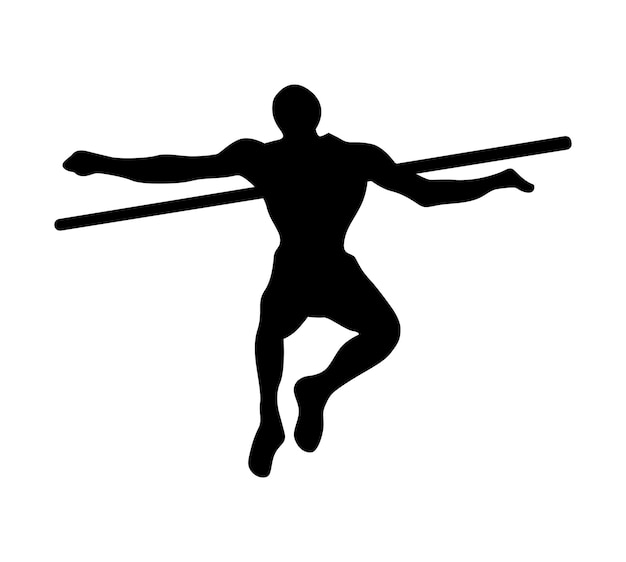 Vetor ilustração em vetor de atleta de silhuetas negras