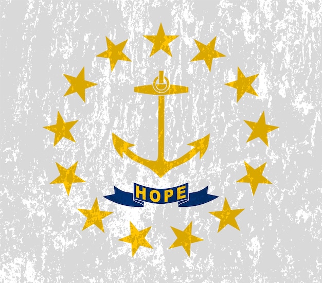 Ilustração em vetor de bandeira grunge do estado de rhode island