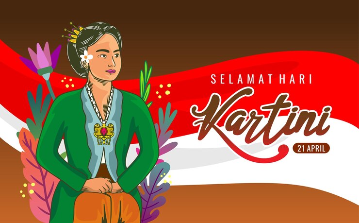 Vetor ilustração em vetor de banner de tamanho realista para comemorar o dia de kartini