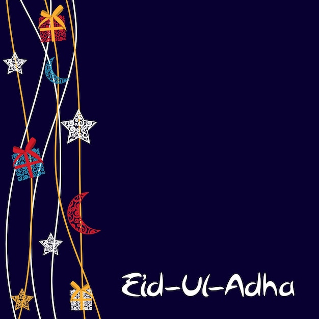 Ilustração em vetor de belo design de cartão de felicitações 'eid adha