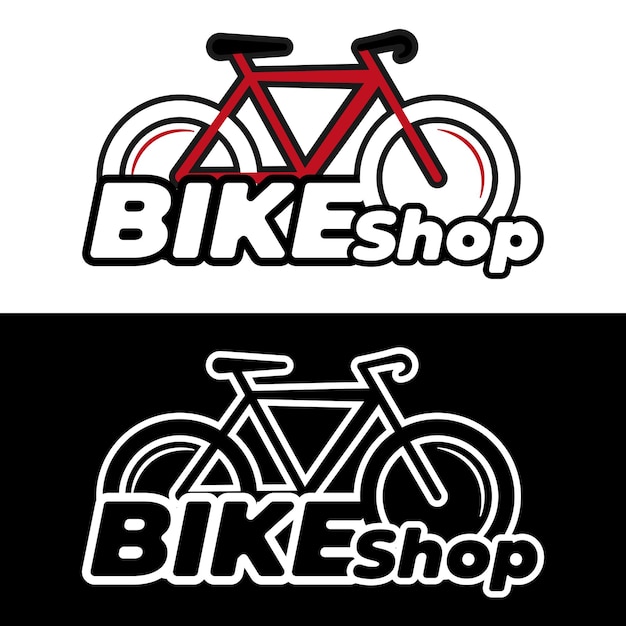 Vetor ilustração em vetor de bicicleta com cor vermelha e preta. perfeito para logotipo e emblema.