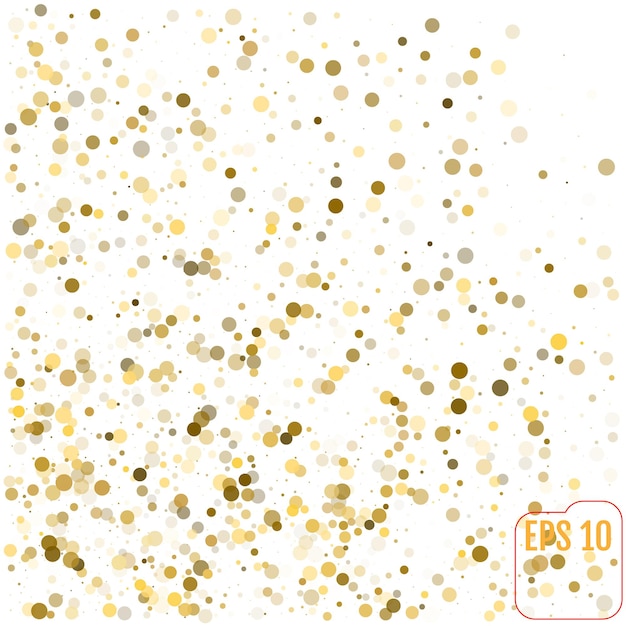 Ilustração em vetor de bolinhas de fundo de glitter dourados