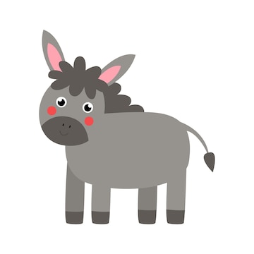 Encontre a carta que falta. burro bonito dos desenhos animados