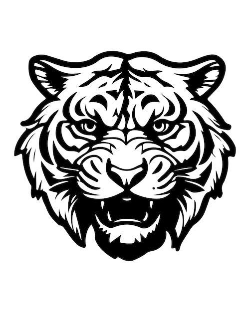 ilustração em vetor de cabeça de tigre vetor de logotipo de mascote