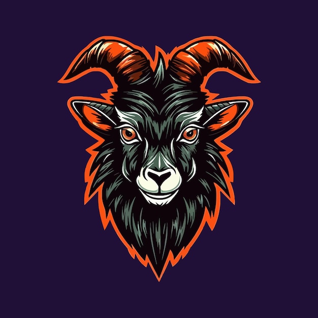Ilustração em vetor de cabra de design de logotipo de estilo Esport