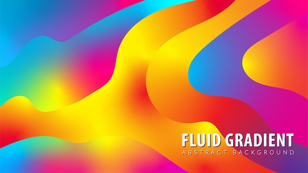 Ilustração em vetor de camada de fluido de arco-íris futurista modelo de design de fundo abstrato colorido líquido de malha de gradiente vívido