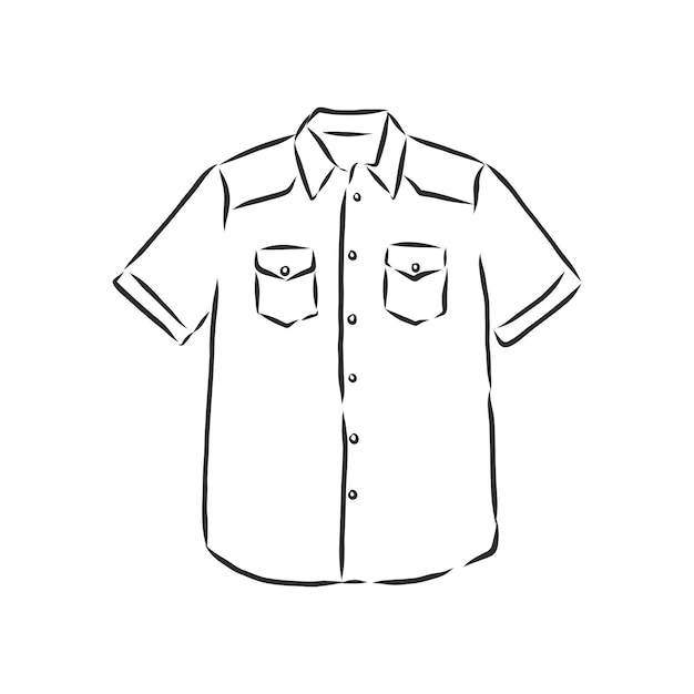 Ilustração em vetor de camisa masculina. frente . camisa masculina, ilustração de desenho vetorial