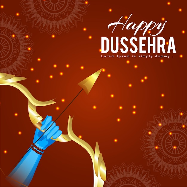 Ilustração em vetor de cartão comemorativo de feliz dussehra