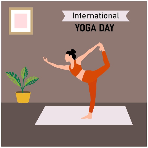 Ilustração em vetor de celebração do dia internacional da ioga criativa