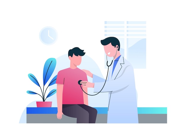 Ilustração em vetor de check-up médico