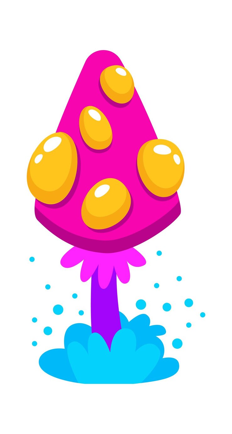 Vetor ilustração em vetor de cogumelo psicodélico dos desenhos animados