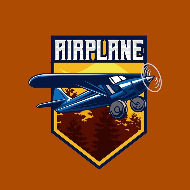 Ilustração em vetor de coleção de distintivos de avião de arbusto
