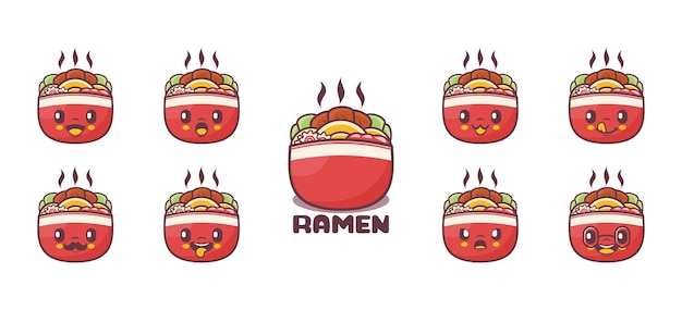 Ilustração em vetor de comida de desenho animado ramen