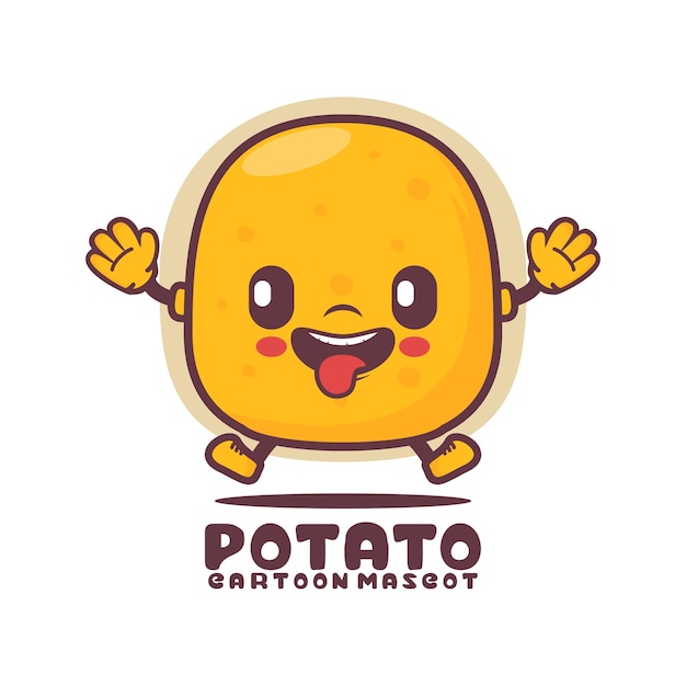 Ilustração em vetor de comida de mascote de desenho de batata