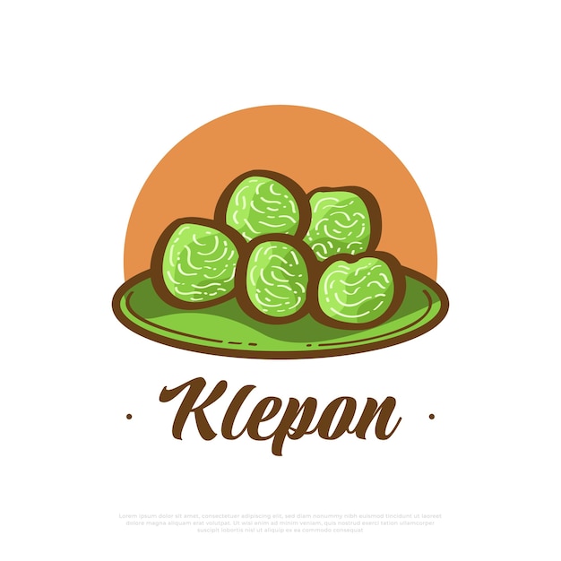 Ilustração em vetor de comida tradicional indonésia klepon ou lanches