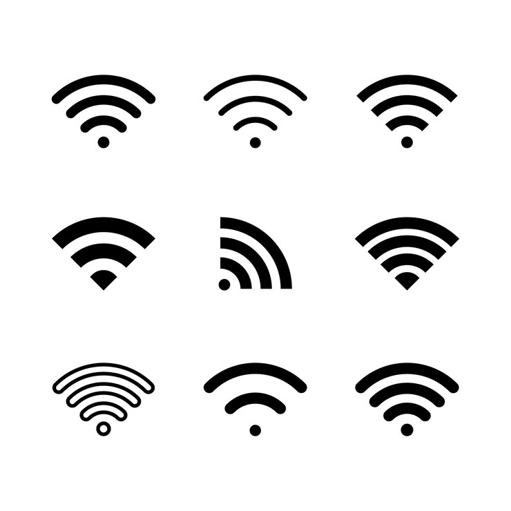 Vetor ilustração em vetor de conjunto de sinal wi-fi isolado