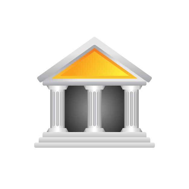 Ilustração em vetor de cor de ícone de construção de banco