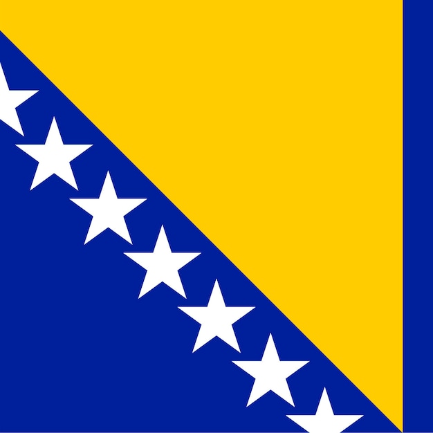 Vetor ilustração em vetor de cores oficiais da bandeira da bósnia e herzegovina