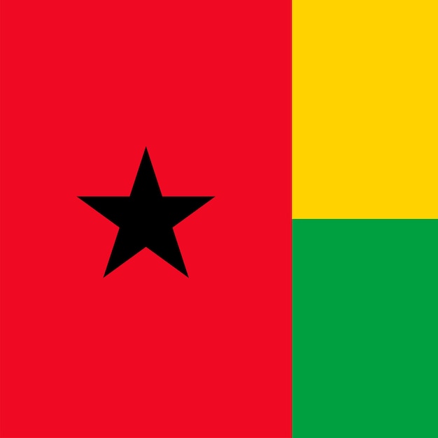Vetor ilustração em vetor de cores oficiais da bandeira da guiné-bissau