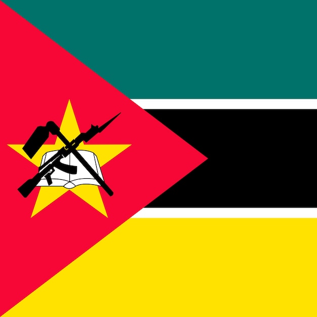 Ilustração em vetor de cores oficiais da bandeira de moçambique